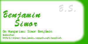 benjamin simor business card